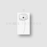 Fine Line Poppy Temporary Tattoo (Set of 3)