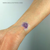 Purple Rose Head Temporary Tattoo by Mini Lau (Set of 3)