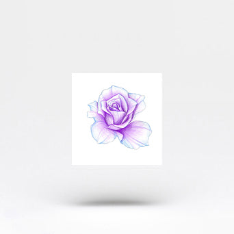 Purple Rose Head Temporary Tattoo by Mini Lau (Set of 3)