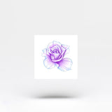 Purple Rose Head Temporary Tattoo by Mini Lau (Set of 3)
