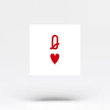 Matching King and Queen of Hearts Temporary Tattoos (Set of 3+3)