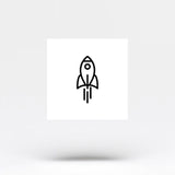 Minimalist Rocket Temporary Tattoo (Set of 3)