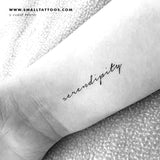 'Serendipity' Temporary Tattoo (Set of 3)