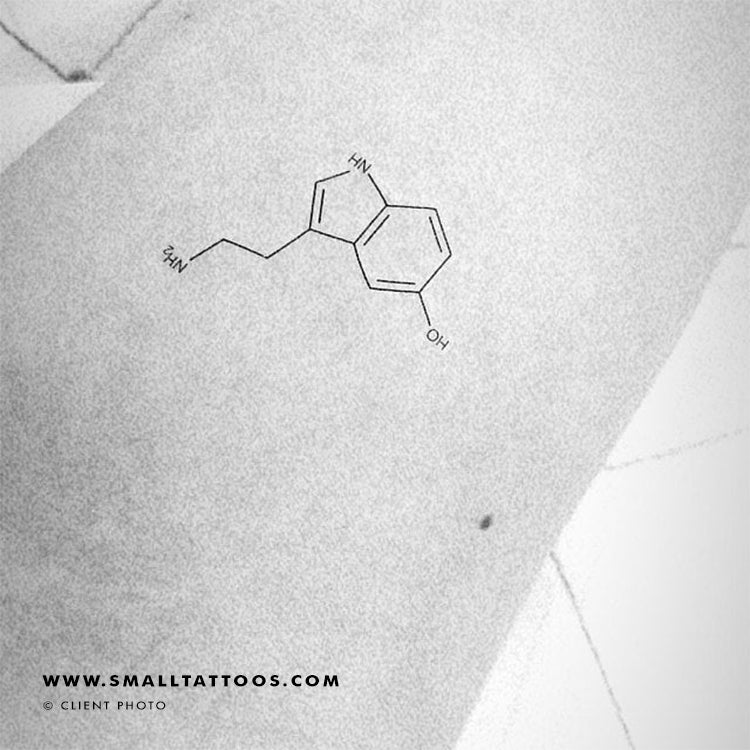Serotonin Skeletal Formula Temporary Tattoo (Set of 3)