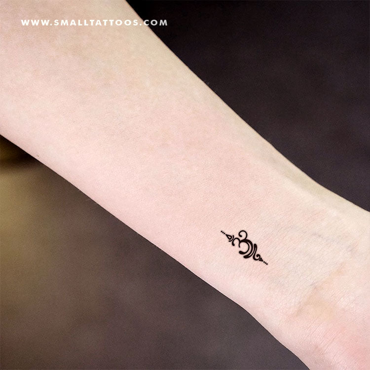 Small Breathe Sanskrit Symbol Temporary Tattoo - Set of 3
