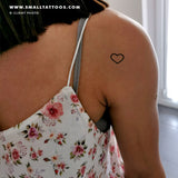 Small Heart Outline Temporary Tattoo (Set of 3)