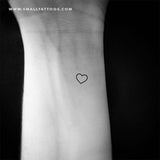 Tiny Heart Outline Temporary Tattoo (Set of 3)