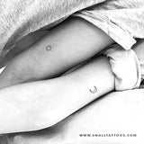 Matching Sun And Moon Temporary Tattoo (Set of 3+3)