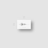 Small Lotus Unalome Temporary Tattoo - Set of 3