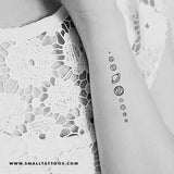 Fine Line Solar System Temporary Tattoo (Set of 3)