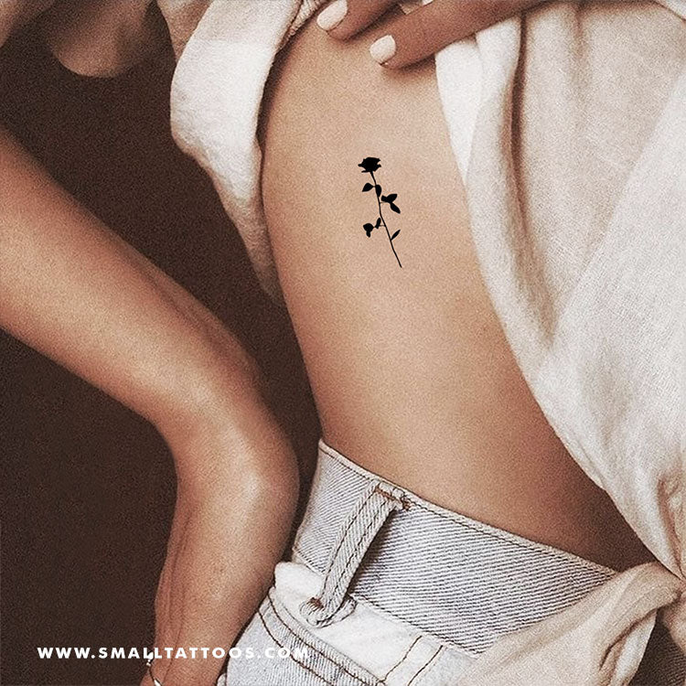 Black Rose Temporary Tattoo (Set of 3)