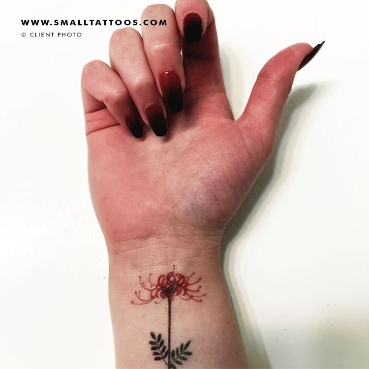 Red Spider Lily Temporary Tattoo by Zihee (Set of 3)