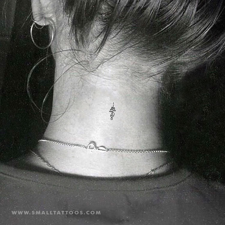 Tatuaje temporal pequeño de Unalome (juego de 3)