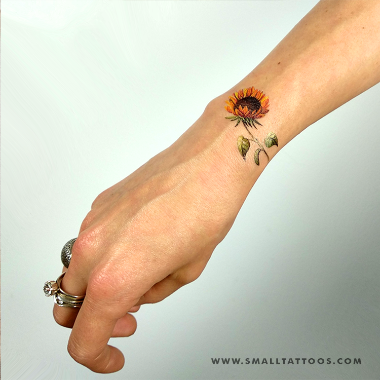 Sunflower Temporary Tattoo By Lena Fedchenko (Set of 3)