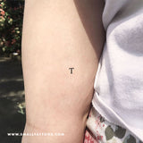 T Uppercase Serif Letter Temporary Tattoo (Set of 3)