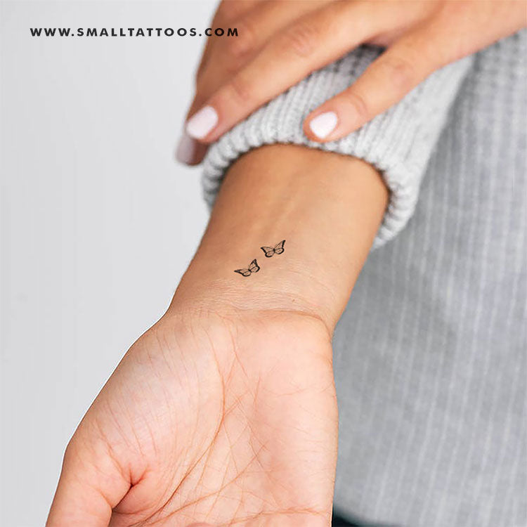 Tatuaje temporal de dos mariposas (juego de 3)