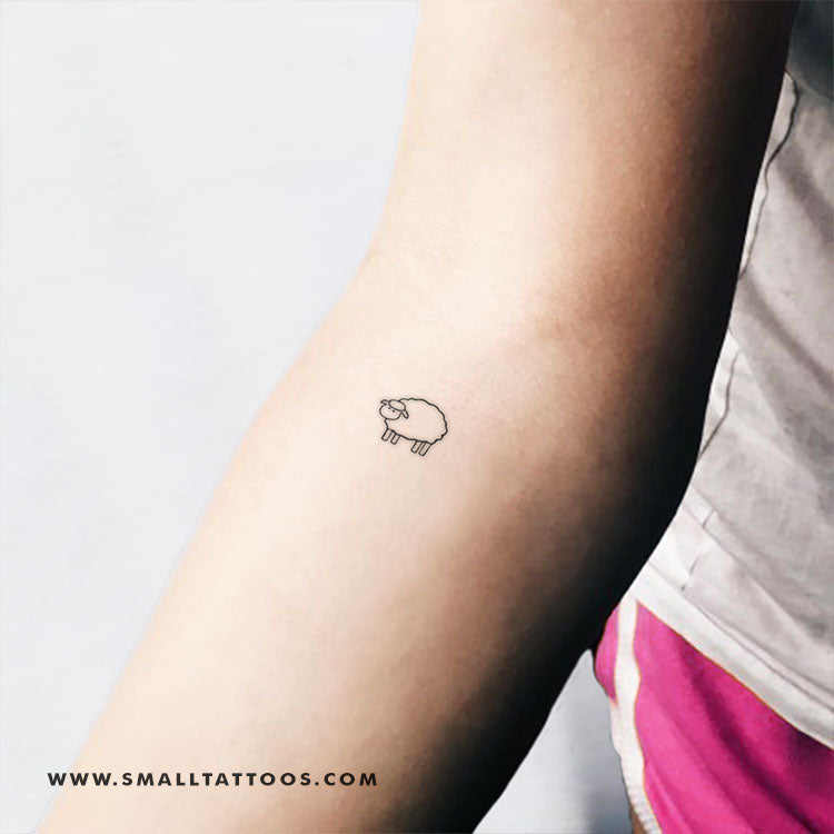Tatuaje temporal minimalista de oveja (juego de 3)