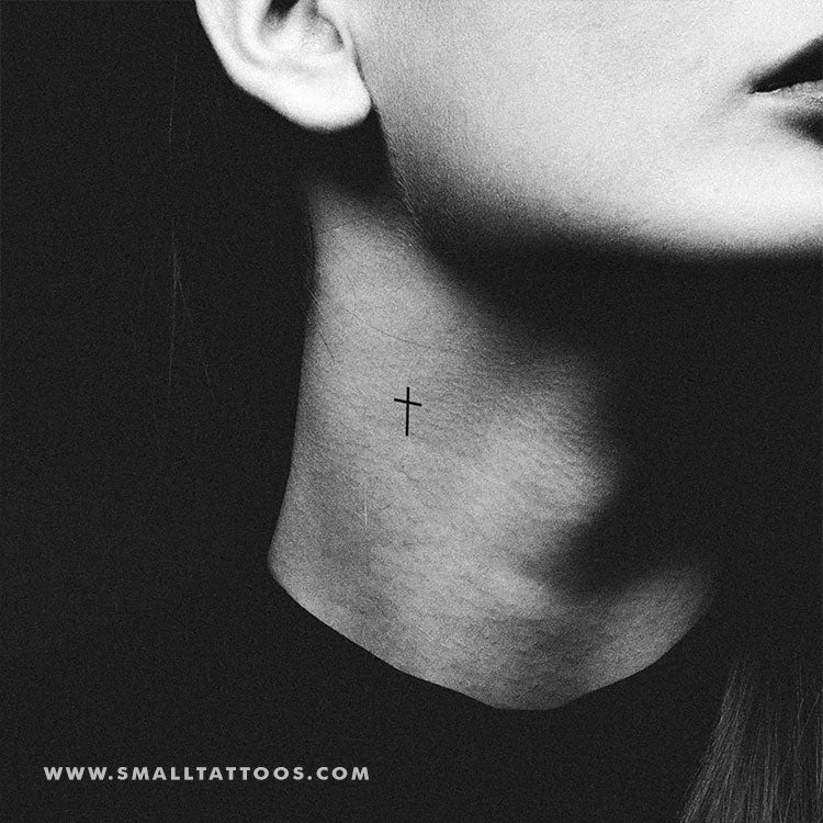 Tatuaje temporal de cruz minimalista (juego de 3)