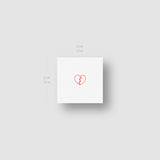 Small Red Broken Heart Temporary Tattoo (Set of 3)