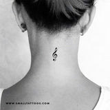 Small Treble Clef Temporary Tattoo (Set of 3)