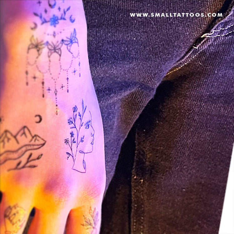 Tatuaje temporal de mujer floreciente de Tukoi (juego de 3)