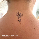 Unalome Lotus Temporary Tattoo (Set of 3)