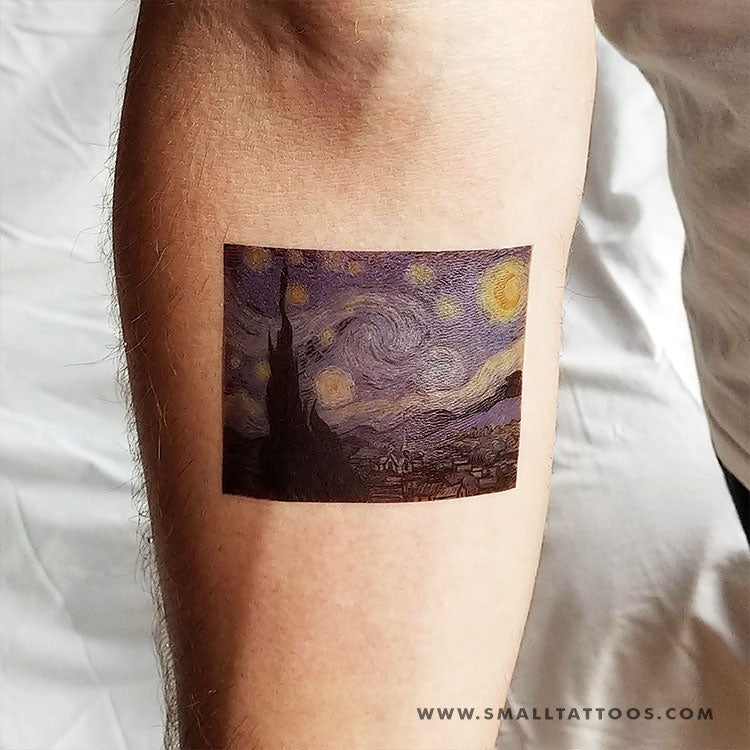 Tatuaje temporal de la noche estrellada (juego de 3)