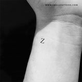 Z Uppercase Serif Letter Temporary Tattoo (Set of 3)