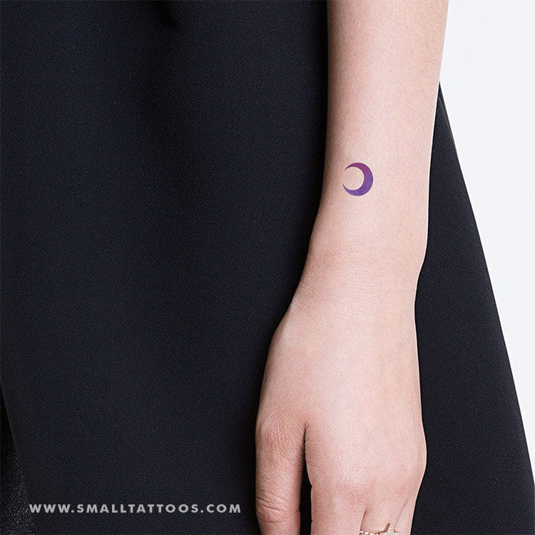 Tatuaje temporal de media luna morado y rosa de Zihee (juego de 3)