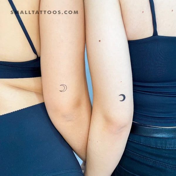 Friendship tattoos: Matching crescent moon tattoos