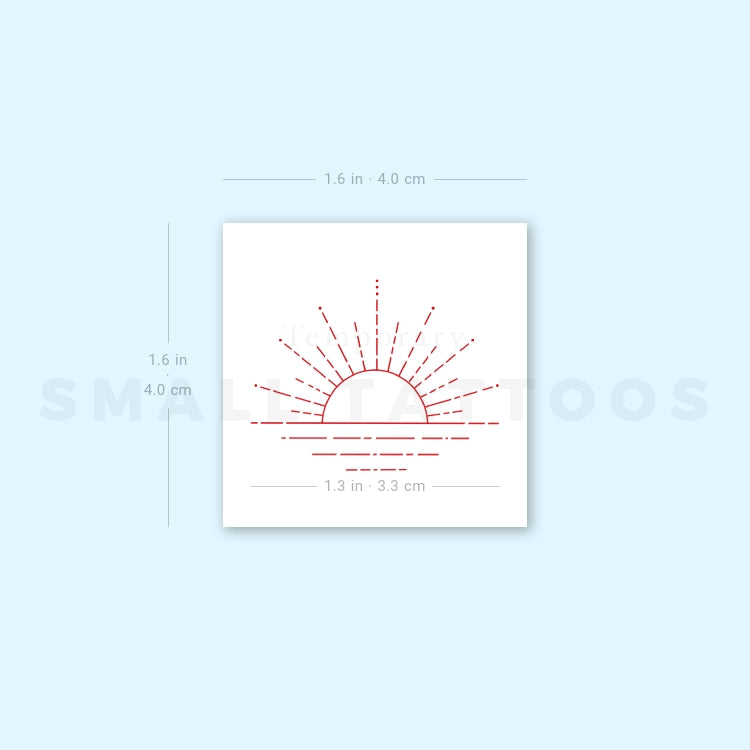 Sunset [Red] by Jakenowicz Temporary Tattoo - Set of 3
