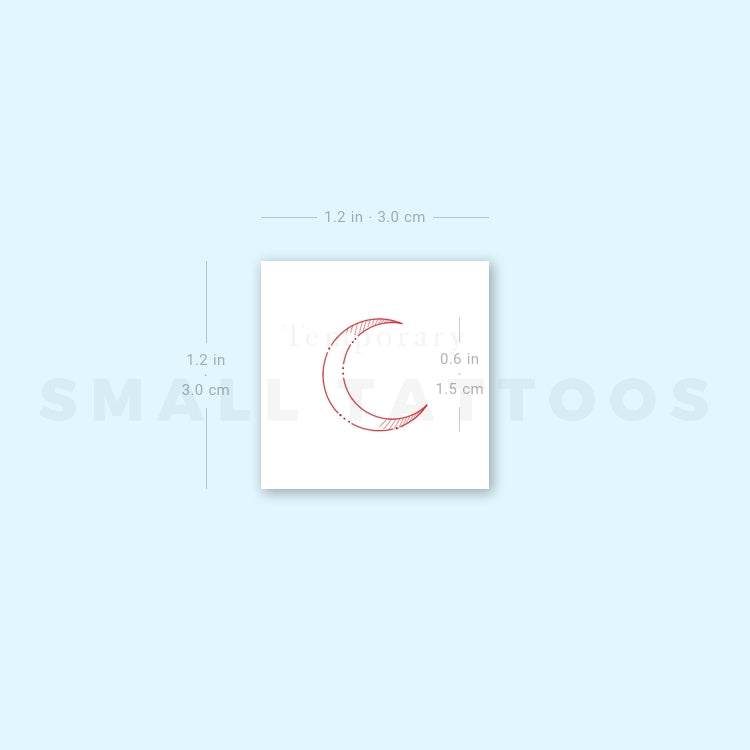 Crescent Moon Type I [Red] by Jakenowicz Temporary Tattoo - Set of 3