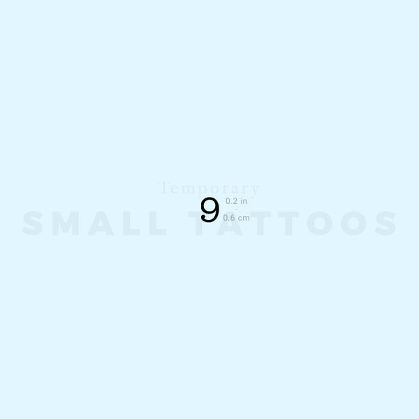 Number 9 Temporary Tattoo (Set of 3)