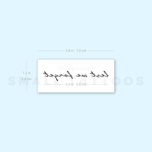 Lest We Forget Temporary Tattoo (Set of 3)