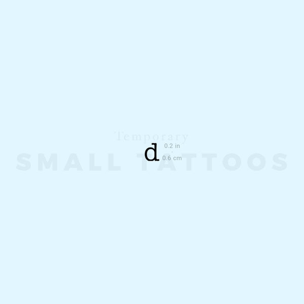 D Lowercase Typewriter Letter Temporary Tattoo (Set of 3)
