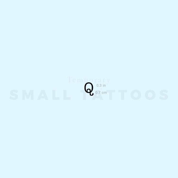 Q Uppercase Typewriter Letter Temporary Tattoo (Set of 3)