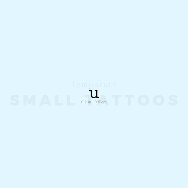 U Lowercase Typewriter Letter Temporary Tattoo (Set of 3)