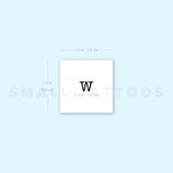 W Uppercase Typewriter Letter Temporary Tattoo (Set of 3)