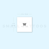 W Lowercase Typewriter Letter Temporary Tattoo (Set of 3)