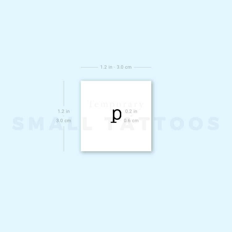 Q Lowercase Typewriter Letter Temporary Tattoo (Set of 3)