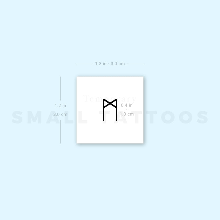 Mannaz Rune Temporary Tattoo (Set of 3)