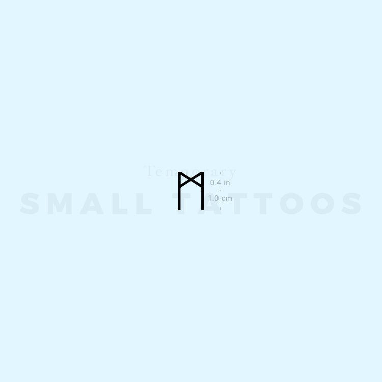 Mannaz Rune Temporary Tattoo (Set of 3)