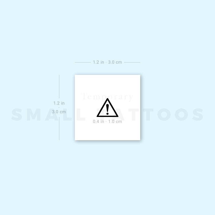 Caution Symbol Temporary Tattoo (Set of 3) Small Tattoos