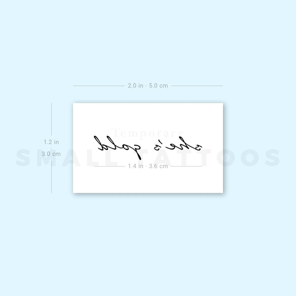 She's Gold Temporary Tattoo (Set of 3)