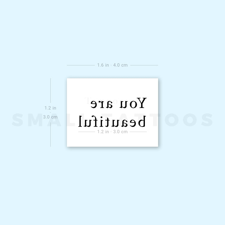 You Are Beautiful Temporary Tattoo (Set of 3)