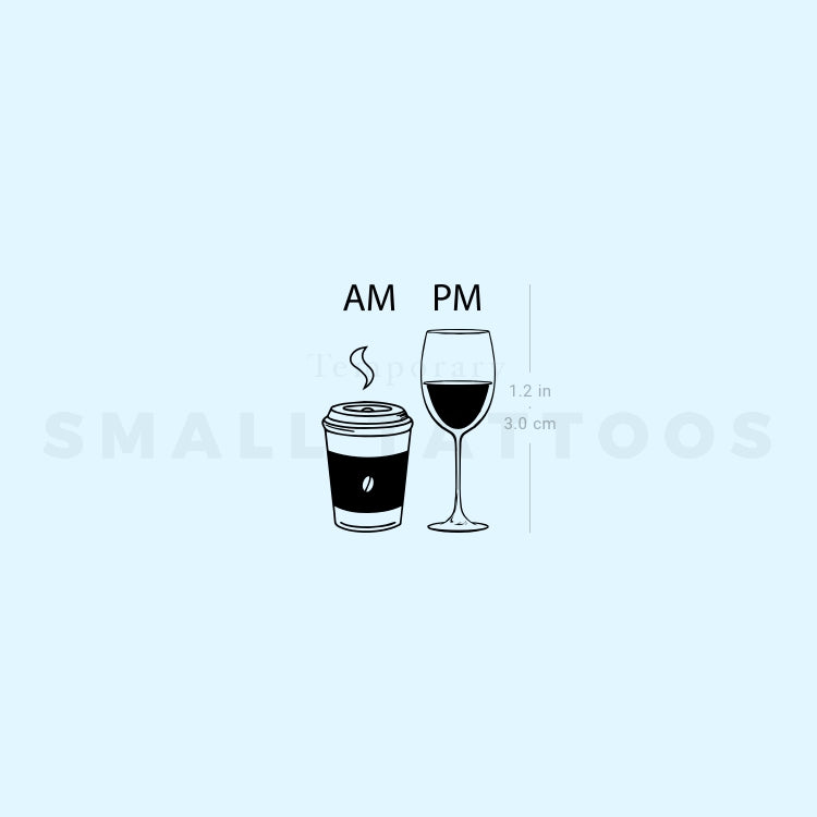 Coffee and Wine Temporary Tattoo (Set of 3)
