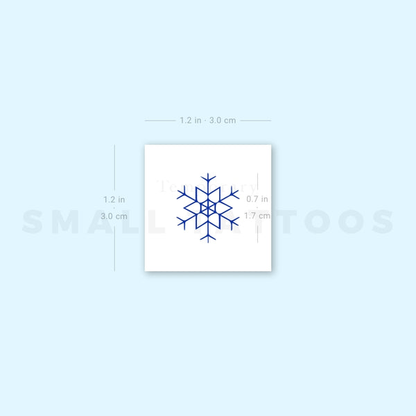 Blue Snowflake Temporary Tattoo (Set of 3)
