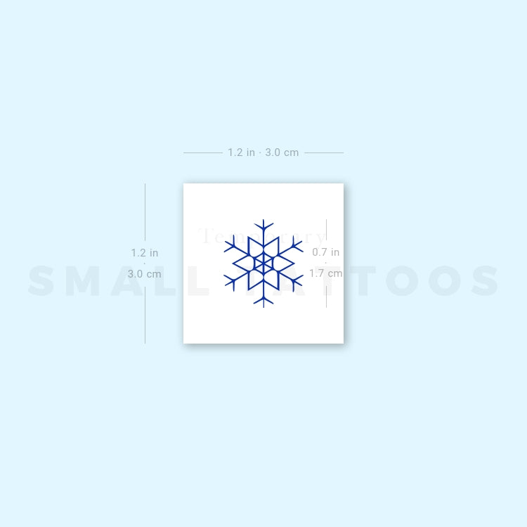 Blue Snowflake Temporary Tattoo (Set of 3)