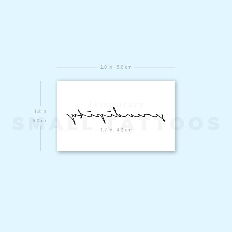 Handwritten Font 'Serendipity' Temporary Tattoo (Set of 3)