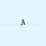 Gothic Style Uppercase A Letter Temporary Tattoo (Set of 3)